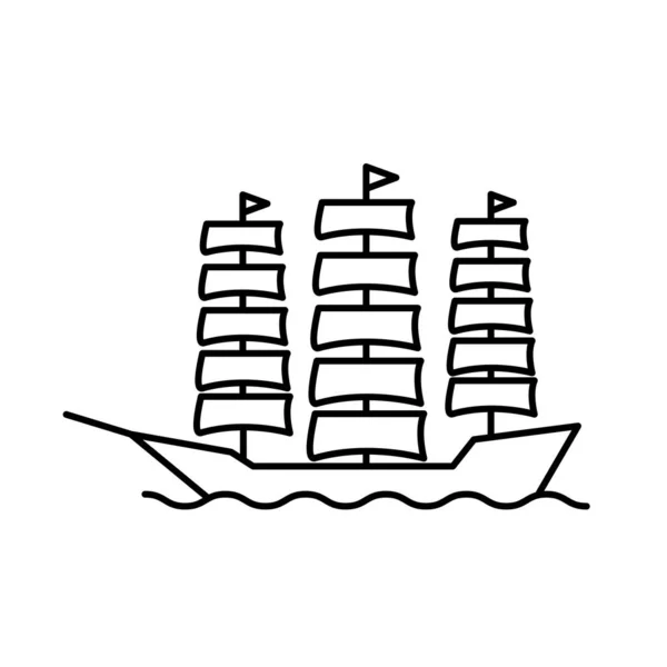 Иллюстрация Векторная Графика Шаблона Иконки Корабля Ветра — стоковый вектор
