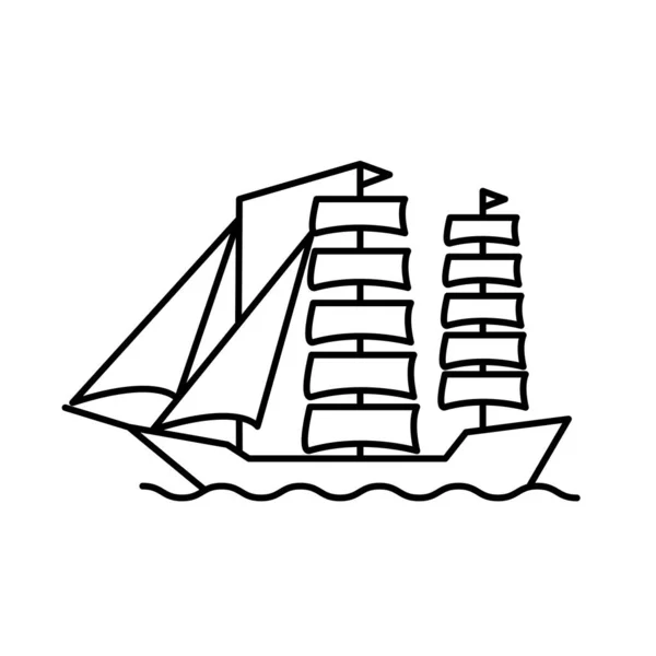 Ілюстрація Векторна Графіка Шаблону Значка Вітрового Корабля — стоковий вектор
