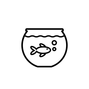 Akvaryum simge şablonunun İllüstrasyon Vektörü grafiği