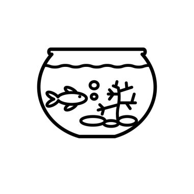 Akvaryum simge şablonunun İllüstrasyon Vektörü grafiği