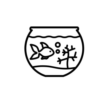 Akvaryum simge şablonunun İllüstrasyon Vektörü grafiği