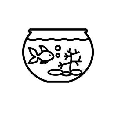 Akvaryum simge şablonunun İllüstrasyon Vektörü grafiği