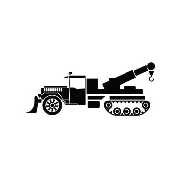 Askeri kamyon simgesi resimleme vektörü grafiği