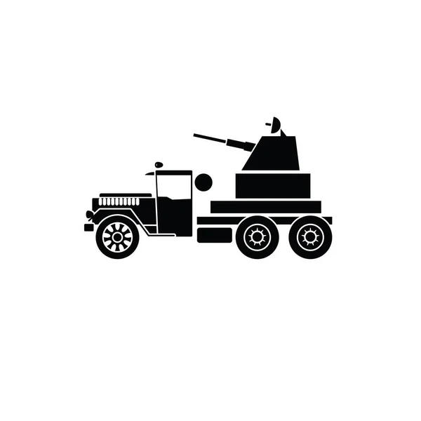Ilustrační Vektorová Grafika Šablony Ikon Vojenských Kamionů — Stockový vektor