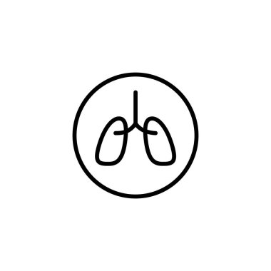 Akciğer simge şablonu çizimi