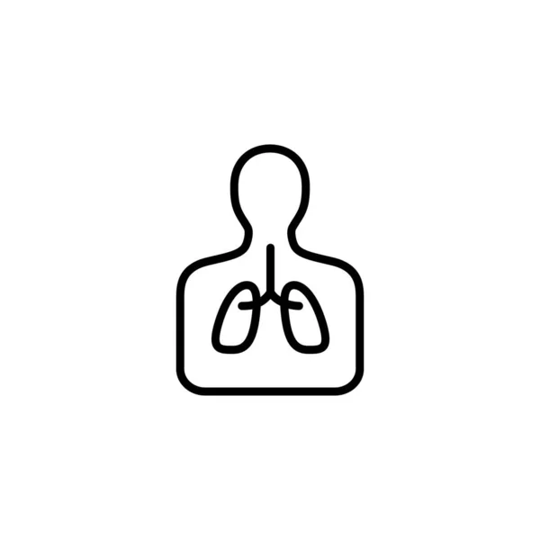 Ilustración Vector Gráfico Los Pulmones Icono Plantilla — Vector de stock