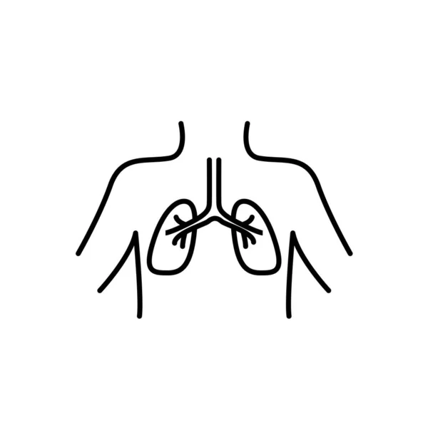 Akciğer Simge Şablonu Çizimi — Stok Vektör
