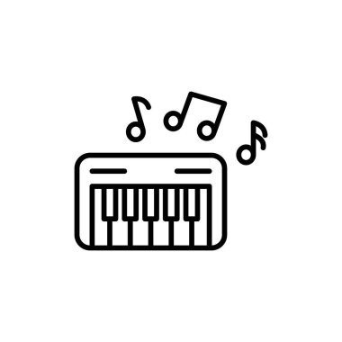 Vektör illüstrasyonu, klavye (synthesizer) simge tasarım şablonu