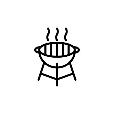 Vektör illüstrasyonu, barbekü pişirme ikonu tasarım şablonu