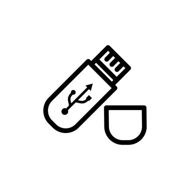 Vektör illüstrasyonu, flash disk simgesi tasarım şablonu