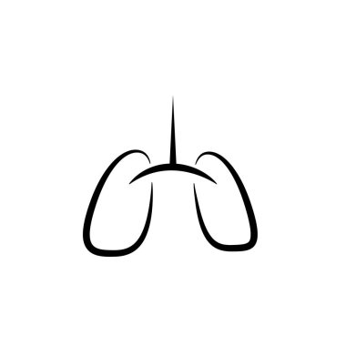 Akciğer simge şablonu çizimi