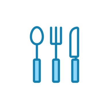Mutfak gereçleri simgesinin görsel temsilcisi. Mutfak gereçleri, restoran, yemek vs. için uygun.