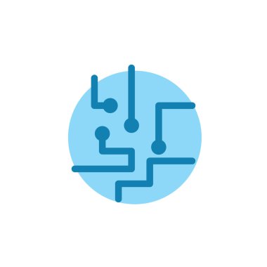 Devre simgesinin illüstrasyon vektörü grafiği. Çip, mikroçip, işlemci vs. için uygun.