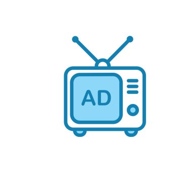 Reklam ikonunun İllüstrasyon Vektörü grafiği. Promosyon, pazarlama, perakende, ticari vb..