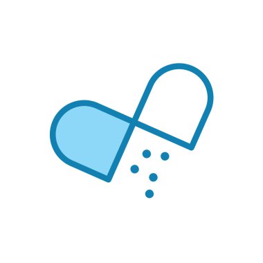 Kapsül simge şablonunun Çizim Vektörü grafiği. İlaç, eczane, ilaç, vitamin vs. için uygun.