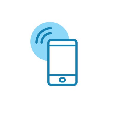 Akıllı telefon simgesinin resimleme vektörü grafiği. İletişim, telefon, iletişim vs. için uygun.