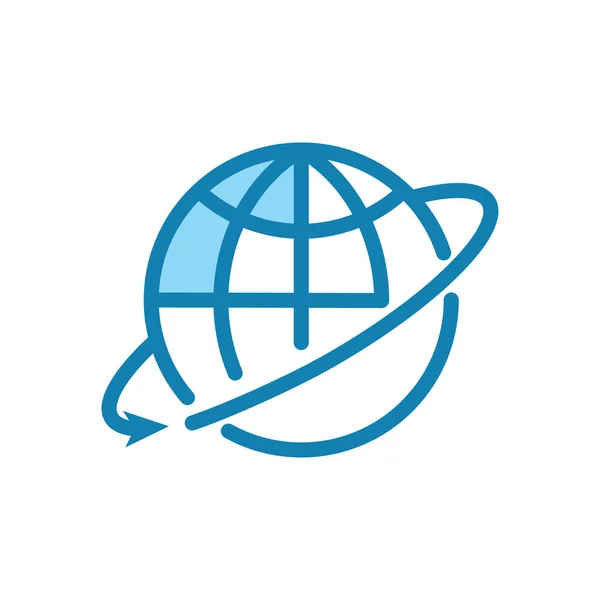 Dünya Ikonunun Maj Vektörü Grafiği Dünya Seyahat Navigasyon Lojistik Için — Stok Vektör