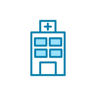 Hastane binası ikonunun görüntü vektörü grafiği. Sağlık hizmetleri, acil durum, inşaat kliniği vb..