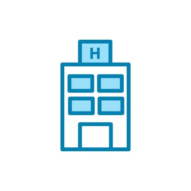 Hastane binası ikonunun görüntü vektörü grafiği. Sağlık hizmetleri, acil durum, inşaat kliniği vb..