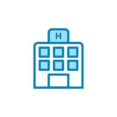 Hastane binası ikonunun görüntü vektörü grafiği. Sağlık hizmetleri, acil durum, inşaat kliniği vb..