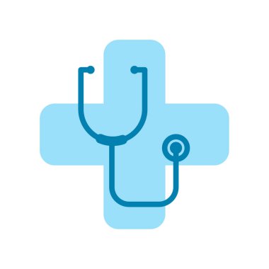 Stetoskop ikonunun görüntü vektörü grafiği. Doktor, hemşire, teşhis, kalp atışı vs. için uygun.