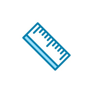Cetvel simgesinin İllüstrasyon Vektörü grafiği. Ölçüm, uzunluk, matematik, boyut vs. için uygun.