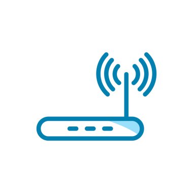 Yönlendirici simgesinin İllüstrasyon Vektörü grafiği. Kablosuz, ağ, erişim, ofis, iletişim vs. için uygun.