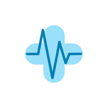 Kalp atışı ikonunun görsel vektör grafiği. Kardiyograma uygun, sağlıklı, teşhis vs..