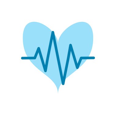 Kalp atışı ikonunun görsel vektör grafiği. Kardiyograma uygun, sağlıklı, teşhis vs..