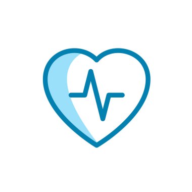 Kalp atışı ikonunun görsel vektör grafiği. Kardiyograma uygun, sağlıklı, teşhis vs..