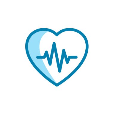 Kalp atışı ikonunun görsel vektör grafiği. Kardiyograma uygun, sağlıklı, teşhis vs..