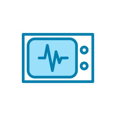 Kalp atışı ikonunun görsel vektör grafiği. Kardiyograma uygun, sağlıklı, teşhis vs..