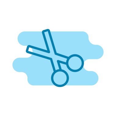 Makas simgesinin İllüstrasyon Vektörü grafiği. Terzi, saç kesimi, berber, kuaför salonu, noktalı çizgi vs.