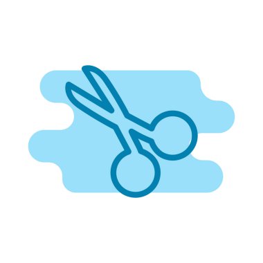 Makas simgesinin İllüstrasyon Vektörü grafiği. Terzi, saç kesimi, berber, kuaför salonu, noktalı çizgi vs.