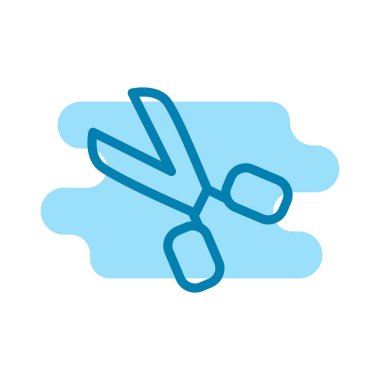 Makas simgesinin İllüstrasyon Vektörü grafiği. Terzi, saç kesimi, berber, kuaför salonu, noktalı çizgi vs.