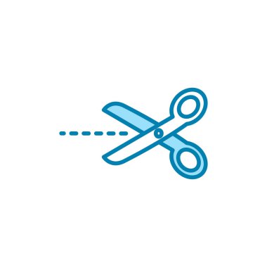 Makas simgesinin İllüstrasyon Vektörü grafiği. Terzi, saç kesimi, berber, kuaför salonu, noktalı çizgi vs.