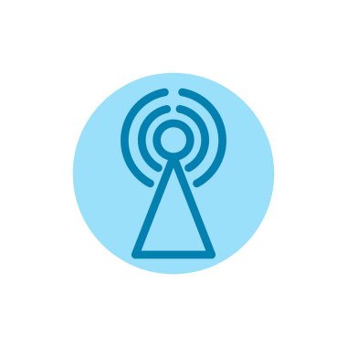 Kule ikonunun İmaj Vektörü grafiği. İletişim için uygun, kablosuz, sinyal, verici, ağ vs..