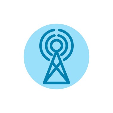 Kule ikonunun İmaj Vektörü grafiği. İletişim için uygun, kablosuz, sinyal, verici, ağ vs..