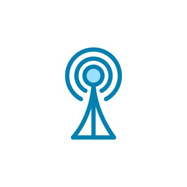 Kule ikonunun İmaj Vektörü grafiği. İletişim için uygun, kablosuz, sinyal, verici, ağ vs..