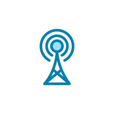 Kule ikonunun İmaj Vektörü grafiği. İletişim için uygun, kablosuz, sinyal, verici, ağ vs..