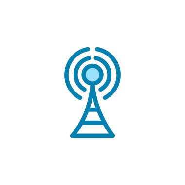 Kule ikonunun İmaj Vektörü grafiği. İletişim için uygun, kablosuz, sinyal, verici, ağ vs..