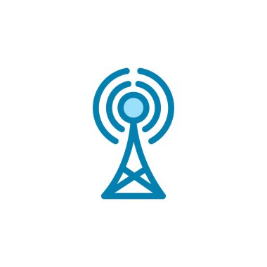 Kule ikonunun İmaj Vektörü grafiği. İletişim için uygun, kablosuz, sinyal, verici, ağ vs..