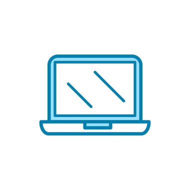 Dizüstü bilgisayar simgesinin İllüstrasyon Vektörü grafiği. Aygıt, elektronik, aygıt, ağ, iletişim vs. için uygun.