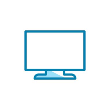 Monitör simgesinin resimleme vektörü grafiği. PC, bilgisayar, masaüstü, televizyon vs. için uygun.