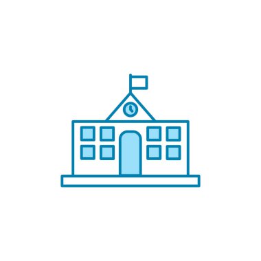 Okul binası ikonunun İllüstrasyon Vektörü grafiği. Eğitim, öğrenim vs. için uygun.