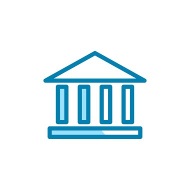 Banka binası ikonunun İmaj Vektörü grafiği. Yatırım, ödeme, finans, ticaret vs. için uygun.