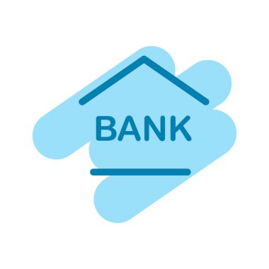 Banka binası ikonunun İmaj Vektörü grafiği. Yatırım, ödeme, finans, ticaret vs. için uygun.