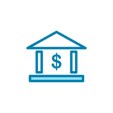 Banka binası ikonunun İmaj Vektörü grafiği. Yatırım, ödeme, finans, ticaret vs. için uygun.