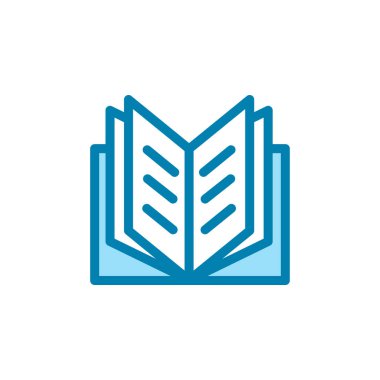 Kitap ikonunun İllüstrasyon Vektörü grafiği. Öğrenim, eğitim, edebiyat, öğrenim, kitapçı vs. için uygun.