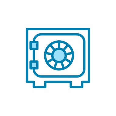 Güvenli kutu simgesinin resimleme vektörü grafiği. Banka, banka, iş, mevduat, güvenlik, para, güvenlik vs. için uygun.